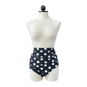 Retro Bikini Bottom High Waist Ruched Sides 4X/ Fits like a XL New without Tags